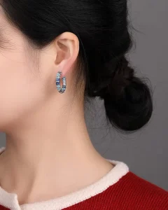Vintage Zircon Titanium Stud Earrings Women Court Style Unique High End Fashion Jewelry Trendy Party Accessories