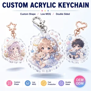 Virgin PMMA Custom Acrylic Keychain Seasonal Campaign Clear Charms Custom Printed