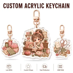 Virgin PMMA Custom Acrylic Keychain Trade Buyer Clear Charms Custom Printed