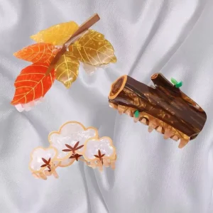WEINI Adjustable Elastic Women’s Hair Clip Elegant Garland Leaf Stump Sticker Earrings Hair Band Elegant Hair Accessories