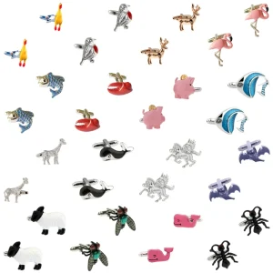 WG SeriesAnimal Style Cufflink Men Shirt Accessory Novelty Elephant Flamingo Bat Cufflink