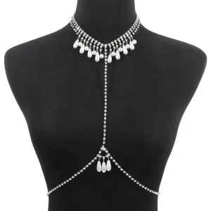 Waist Chain Women Elegant Pearl Crystal Body Chain Jewelry Sexy Body Chain