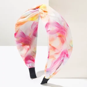 Watercolor Tie Dye Knotted Women’s Headband Abstract Swirl Print Bohemian High Quality 13CM Hair Accessories