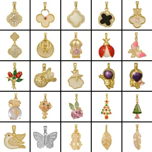 Waterproof Copper Customized Durable Women’s Four leaf Clover Pendant Necklace Sporty Fashion Jewelry DIY Accessories
