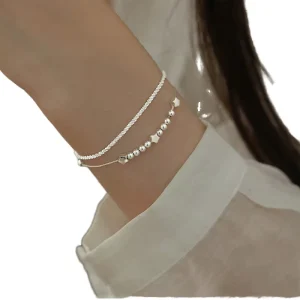 Waterproof Double Layer Star Bead Sparkle Chain Bracelet for Minimalist Daily Styling