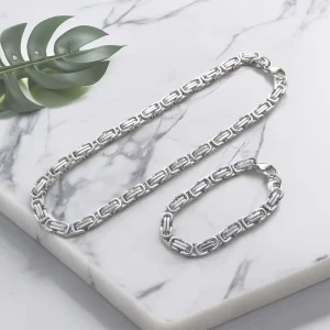 Waterproof Non fading Personalized Stainless Steel Emperor Chain Fashionable Bracelet Elegant Necklace Trendy Accessory