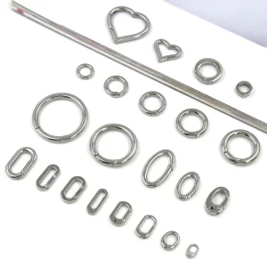 Waterproof Round Heart Key Ring Stainless Steel O Ring Spring Clasps For Keychain Accessories