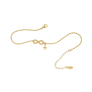Waterproof Stainless Steel PVD Infinity Star Charm Anklet for Beach Summer Tarnish Free