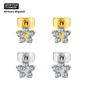 Waterproof Titanium Stud Earrings for Women’s Fashion Ear Piercing Jewelry