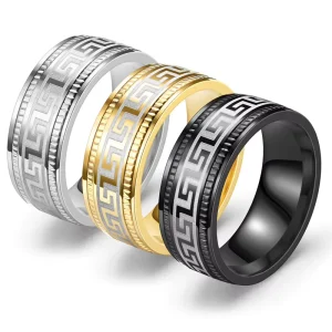 Waterproof and Non Fading Patterned Rings Men’s and Women’s Fashion Accessories