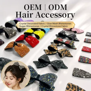 Wedding Banquet Styling Accessories Custom Fashion Crystal Fabric Luxury Material 6*3.5cm Headband Hair Ornament