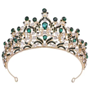 Wedding Costume Hair Accessories AB Colorful Crystal Bridal Tiaras Crown for Women