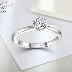 Wedding Ring S925 Silver Women Custom 5.25Mm Moissanite Jewelry Gift Custom Party Diamond Classic