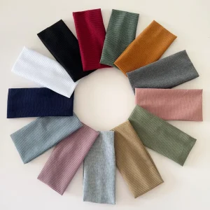 Wide Knitted Headbands Solid Color High Elastic Stretchy Hairbands Sport Yoga Head Band Fashion Hair Accessory for Women
