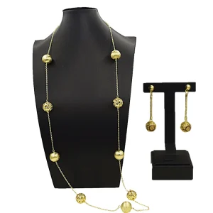 Woman Gold Jewelry Set Fashionable Plate Bead Necklace Jewelry Set Bridal Costume Pendant HV2302525