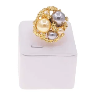 Women 24k Gold Plated Rings High Quality Dubai Multiple Stone Ring Jewelry