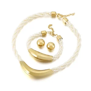 Women Adjustable Size Pearl Jewelry Set