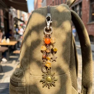 Women Bag Lanyard Punk Retro Chain Accessory Stars Moon Sun Beads Boho Phone Charm Pendant Carabiner Keychain