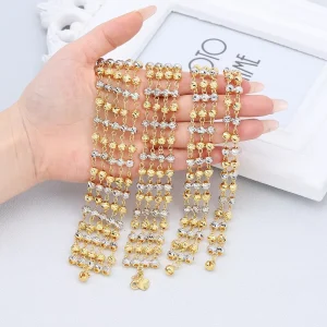 Women Brass Multilayer Beaded Style Bracelet Personalized Gold Plated Beaded Bracelet