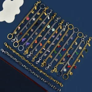 Women Fashion Luxury Designer Jewelry Gold Silver Metal Pendant Purse Decor Chain Bag Charms