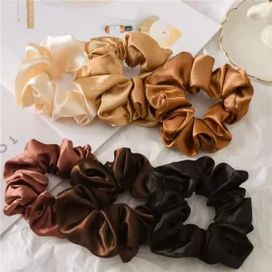 Women Fashion Silk Satin Scrunchies for Hair Elastic Hair Bands Hair Ties Ponytail Holder