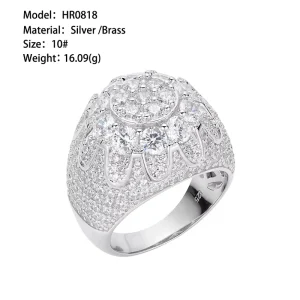 Women Fashionable Jewelry Wedding High Quality S925 Sterling Silver VVS D Color Moissanite Hip Hop Iced Wedding Rings for Men