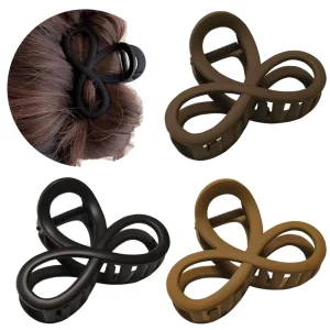 Women Girl Fashion Hair Accessories New Delicate Vintage Solid Color Simple Bow Hair Claws Retro Matte Shark Hair Clip
