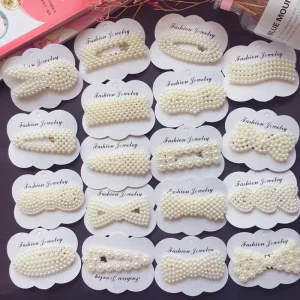 Women Girls Card Assorted Fashion Hairpin Set Fur Hair Accessories Hairgrips Snap Hairclip Metal Items Hair Pins Pearl Hair Clip