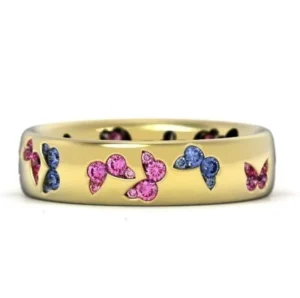 Women Girls Romantic Fashion Rings Butterfly Finger Rings for Birthday Party Jewelry Gifts