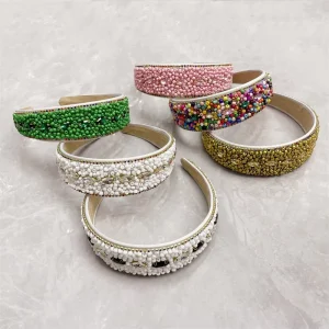 Women Hair Accessories Colorful Luxury Fashion Rhinestones Headband for Girls