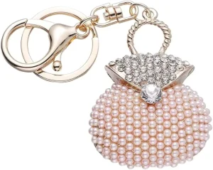 Women Handbag Key Chains Fashion Keyrings Metal Charms Pearl Bag Key Chain Tassel Key Ring Bag Keychain Luxury Accessories Gift