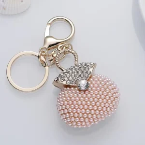 Women Handbag Key Chains Metal Charms Pearl Bag Key Chain Tassel Key Ring Bag Accessories Gift