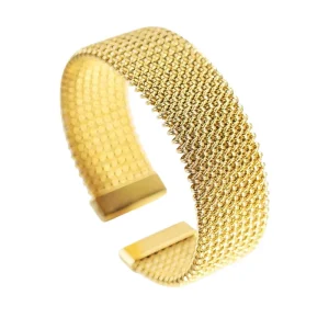 Women Jewelry 316l Stainless Steel Jewelry 18k Pvd Gold Bangles Open Cuff Bracelet Punk Design