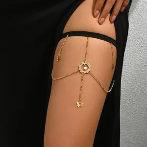 Women Jewelry Elastic Thigh Chain Fashion Body Jewelry for Summer Beach Wear Party