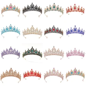 Women Luxury Shiny Diamond Crown Metal Rhinestone Princess Tiaras Bridal Wedding Birthday Party Crown Hair Accessories