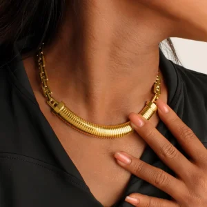 Women Matte Stainless Steel Gold Plated Pendant Necklace Fashion Jewelry Waterproof Custom Gift Trendy Chain Accessories