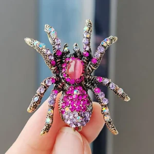 Women Men New Trendy Fashion Rhinestone Brooch Multicolor Spider Brooches Party Costumes Chest Accessories Exaggerated Jewelry
