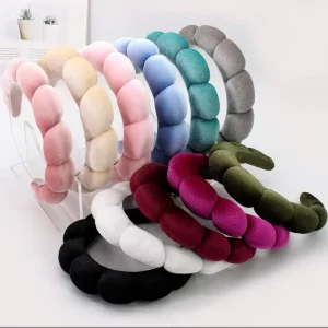 Women Padded Velvet Fabric Wide Non Slip Bowknot Fashion Hair Bands & Headband Accessories for Women & Girls