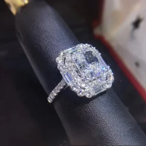 Women Rings with Bling Bling Crystal CZ Geometric Fashion Design Accessories Daily Wear Party Trendy Jewelry