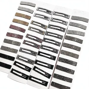 Women Shiny Rhinestone BB Clip Hairclip Non damage High end Feel Fashionable All match Bangs & Side Clip Hair Accessories