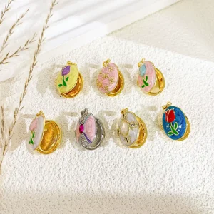 Women Vintage Openable Photo Frame Enamel Pendant Charm DIY Necklace Jewelry Accessories