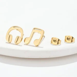 Women’S Fashion Headphones and Earrings New Girl Music Notes Dinner Party Fashion Jewelry Earrings and Earrings