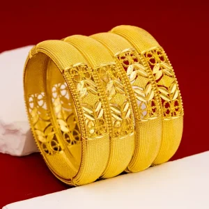Women’s 24K Gold Plated Natural Stone Hollow Indian Arabic Bride Wedding Gold Bracelet