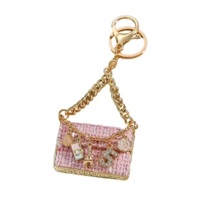 Women’s 3D Metal Designer Hand Bag Charms Zinc Alloy Rhinestone Purse Keychain Fashion Accessory