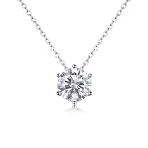 Womens 925 Silver Moissanite Pendant Necklace Snake Bone Chain Domestic Appraisal Certified Light Luxury Trendy Fashion