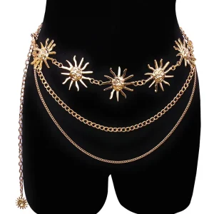 Women’s Accessories Trendy Jewelry Non Tarnish Gold Plated Waist Necklaces Chain 28 Inches Sexy Body Chain for Women