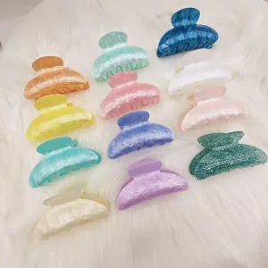 Women’s Acetate Large Claw Hair Clips New Design Fashion Marble Style Sweet Accessory
