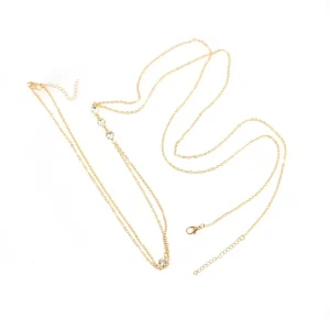 Women’s Alloy Gold Plated Crystal Body Chain Necklace