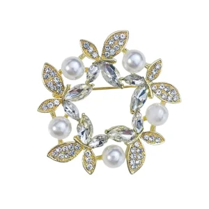 Women’s Alloy Gold Plated Sweater Brooch Chest Flower Cardigan Suit Accessories for Party Wedding Elegant Fashionable Simple