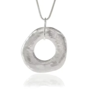 Women’s Alloy Irregular Circular Brushed Pendant Fashionable Retro Long Chain Women’s Sweater Chain Jewelry Necklace